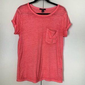 Neon Pink Short Sleeve Forever21 with Front Pocket